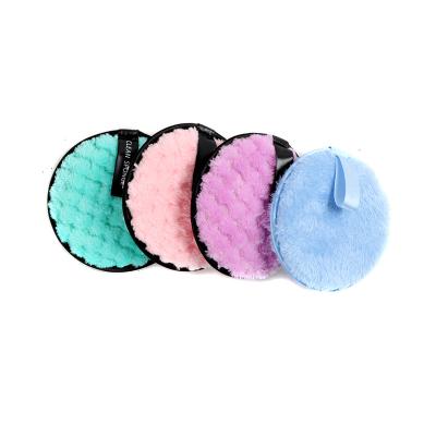 China High quality round flannel factory direct sale makeup remover puff with pineapple grid border puff in various colorspowder puff for sale