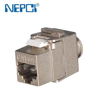 China Brand XJY-NE-216AS Zinc Alloy Trapezoidal Silver Plating Jack NEPCI Network STP RJ45 CAT6 CAT6A Shielded Type Connector for sale