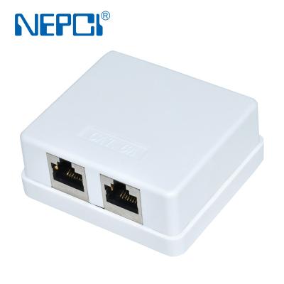 China ABS Chinese Brand Nepci Rj45 Jack Double Outdoor Access Shielded Open CAT6 Jack Box XJY-NE-180S RJ45 Surface Mounted Jack Connector for sale