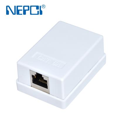 China ABS CAT6A RJ45 Surface Jack Box NEPCI Brand XJY-NE-179S Brand XJY-NE-179S Network Jack Single Left Protected Open Mounted Adapter for sale