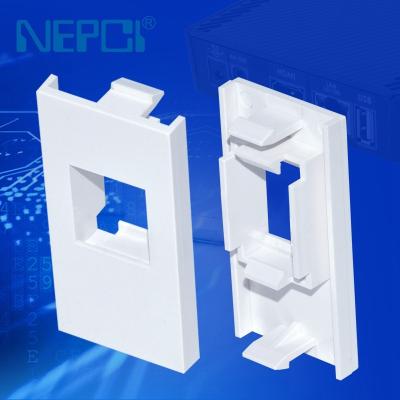 China ABS NEPCI XJY-6116000 Single Left Multi Media Wall Plate 25*50mm Face Plate Use For Jack RJ45 And USB for sale