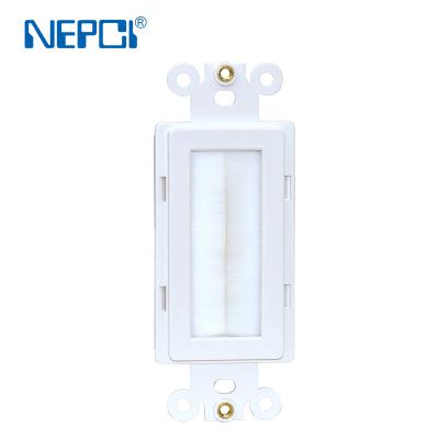 China High quality ABS network wall plate with nuts XJY-US-109 103*40 faplate with white brush for sale