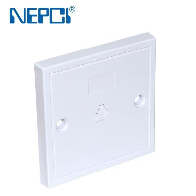 China ABS 86*86 faceplate with single left phone jack NEPCI XJY-US-71 110 IDC wall plate panel for Keystone RJ11 for sale