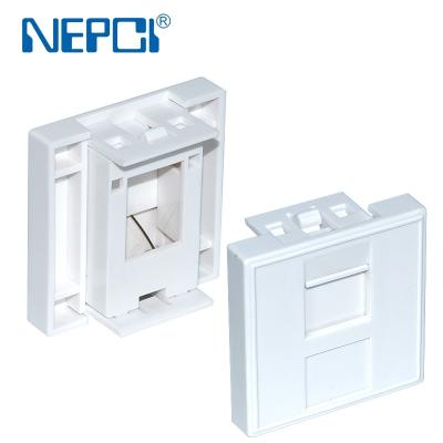 China High Quality ABS NEPCI USB Wall Plate NEPCI XJY-NE-34 45*45 RJ45 Single Left Trapezoidal Single Left Modular Jack Faceplate for sale