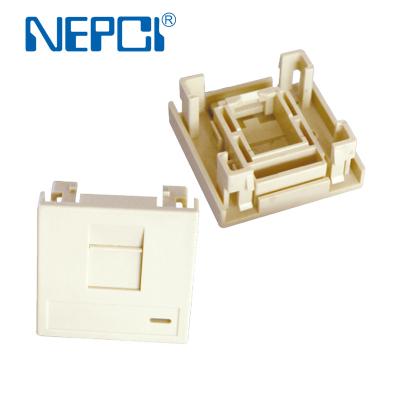 China ABS NEPCI Trapezoidal Network RJ45 Jack Faceplate, XJY-NE-78 USB Modular Jack Single Left Front Panel 45x45 for sale