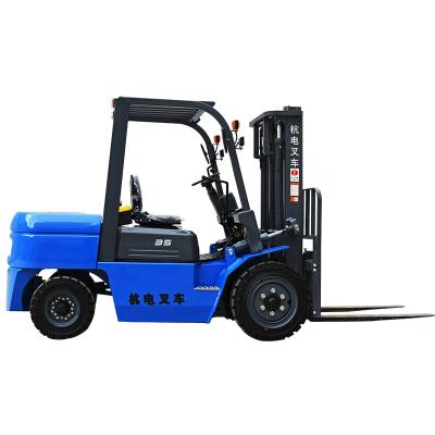 China Good prices 2500kg hangdian construction material stores all-electric telescopic AC forklift four wheel drive forklift for sale