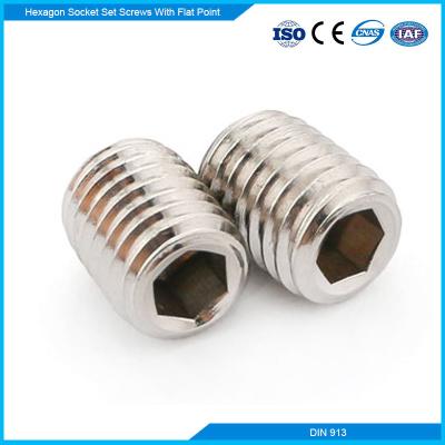 China Stainless Steel DIN913 Hexagon Socket Set Screws With Flat Point A2 A4 for sale