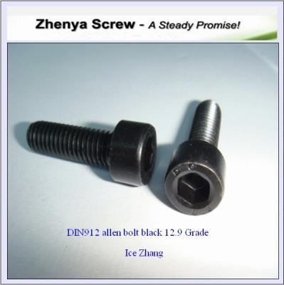 China SS201 304 316 DIN-912 Grade 12.9 M.S. Allen Bolts (Socketcap Screws-Black) for sale