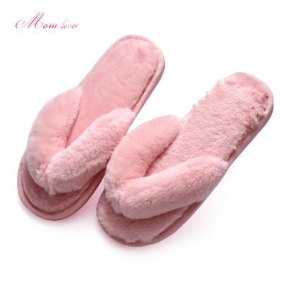 China Fashion Trend Slipper Wholesale Home Fur Slippers Fuzzy Slides Women Girl Fur Slides Flip Flops for sale