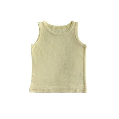 China Baby Boy Tank Tops Summer Kids Baby Clothes Custom Made Breathable Bamboo White Sleeveless Baby T-shirts for sale