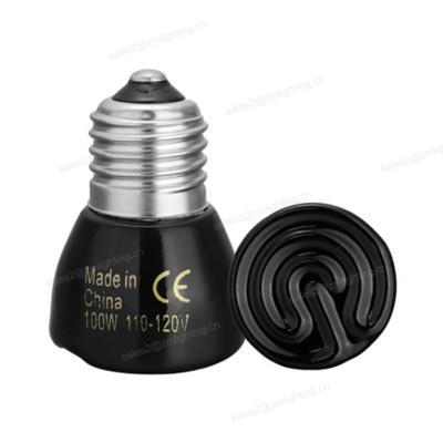 China Farms 45mm Manufacturer Ceramic Heater Emitter Bulb Heating Lamp 110V 220V Pet Infrared Reptile Mini Ceramic Heater for sale