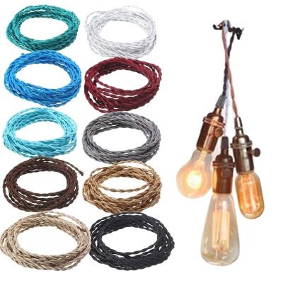 China Overhead Edison Bulb Round Braided Fabric Cable Wire For Hanging Lamp for sale