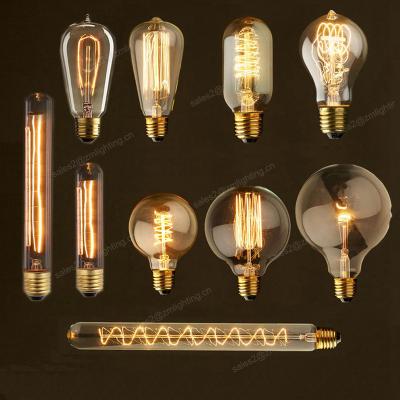 China Incandescent Antique Brass Edison Bulbs Vintage Decorative Filament Light 25W 40W 60W Style 110V-220V Retro ST64 ST58 E26 E27 B22 for sale