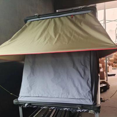 China Quick-opening Aluminum Triangular Top Car Tent Aluminum Triangular Roof Hard-SHELL Family Camping Double Top Tents for sale