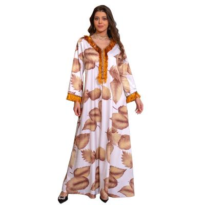 China AB290 TRANSLUCENT good selling muslim women abaya maxi abaya print dress turkey islamic clothing and long dresses for sale