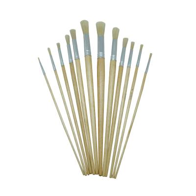 China Wooden Handle With Tin Ferrule MSN Stiffen Wooden Handle Artist Paint Brush Art Brushes Tiny Paintbrushes for sale