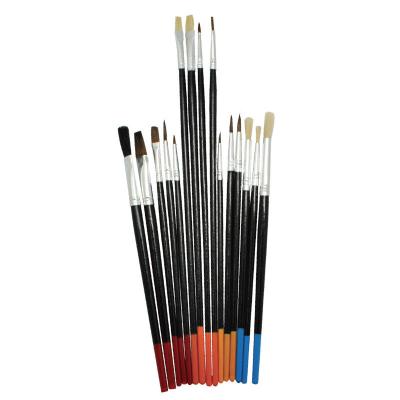 China Wooden Handle with Tin Olive MSN Brush for Oil Painting Acrylic Prtist Set Brush 12pcs for Watercolor Painting for sale