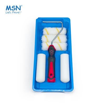 China Decorating Tool MSN 7pcs Package Paint Roller Set Painting Tray Sets Paint Roller Cover Roller Frame for sale