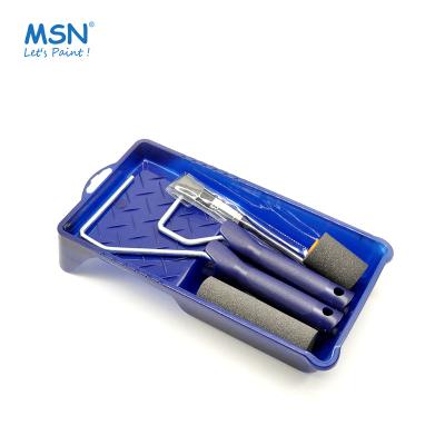 China MSN 6pcs Package Paint Roller Set Paint Brush Roller Tray Set Mini Roller Sleeve Frame Decoration Tool for sale