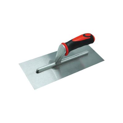 China Rectangle Trowel Plastering Finish Trowel Set Rubber Handle Carbon Steel Trowel Hand Trowel for sale