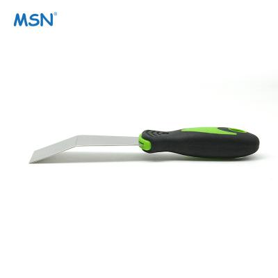 China Finishes Mirror Polishing MSN Soft-Handle Bent Heavy Duty Scraper Stainless Steel Mirror Polished Angled Scraper Bent Putty Knife for sale