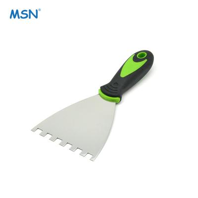 China Finishes Mirror Polishing MSN Paint Scraper Stainless Steel Carbon Steel Notched Putty Knife Scraper for sale