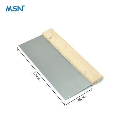 China Finishes Mirror Polishing MSN Handle Scraper Stainless Steel Wood Putty Knife for sale