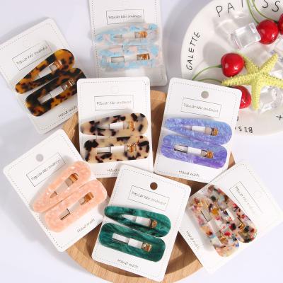 China Environmentally friendly European and American style acetate hair clips sets platypus simple two-piece hair clips for women for sale