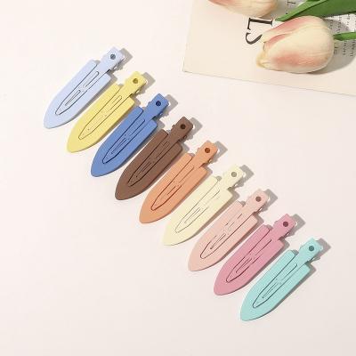 China INS Metal Non-trace Hair Clips Solid Color Platypus Environmental Friendly Hot Selling Single Soft Clips For Girls for sale