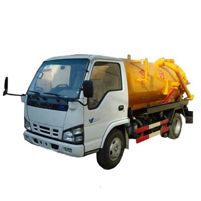 China Carbon Steel Q235 Stainless Steel ISUZU 5 Cubic Meter Mini Vacuum Sewage Suction Tanker Truck With Japanese Chassis for sale