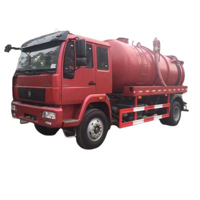 China Sinotruk Carbon Steel Q235 Stainless Steel 10 Ton Truck Vacuum Sewage Suction Septic Truck For Sale for sale