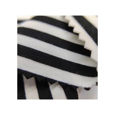 China Fashion Ponte Double Faced Striped Roman Yarn Dyed Viscous Nylon Fabric Spandex Stripe Fabric For Garment And Pant for sale