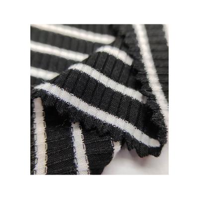 China Hot Selling Double Bar Faced Woven Fabric Rayon Elastic Yarn Dyed Thick 4*2 Ribs Fabric Stretch Spandex Fabric for sale