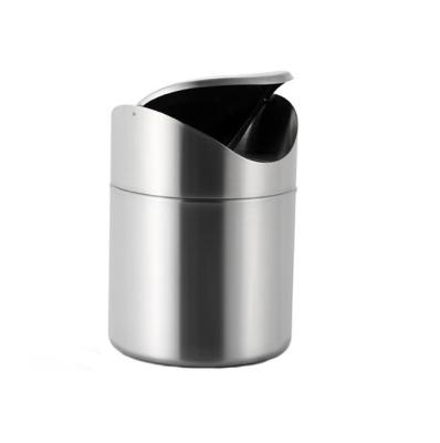 China Sustainable Desktop Trash Can With Lid Mini Trash Can Tiny Small Countertop Waste Bin For Office Bathroom Kitchen Living Room for sale