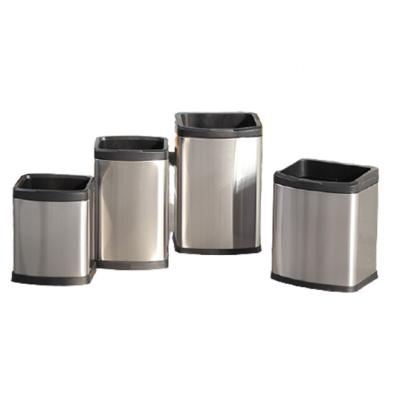 China Black 5L/7L/9L/12L Hotel Home Office Garbage Bin Hotel Bedroom Bathroom Viable Waste Bin Without Lid for sale