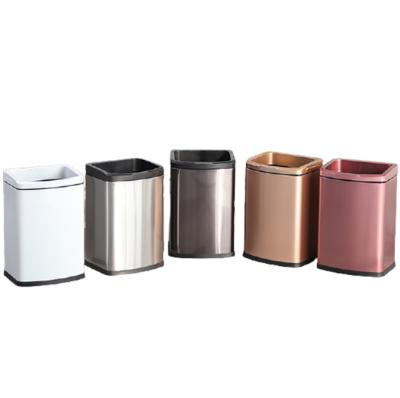 China Sustainable Small Outdoor Trash Cans Waste Round Trash Can Stainless Steel Trash Can Without Cover for sale