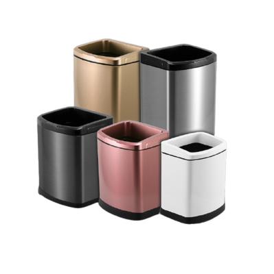 China 5L/7L/9L/12L Office Hotel Room Stainless Steel Dust Bin Waste Bin Waste Bin Livable Rectangular Waste Bin Without Lid for sale