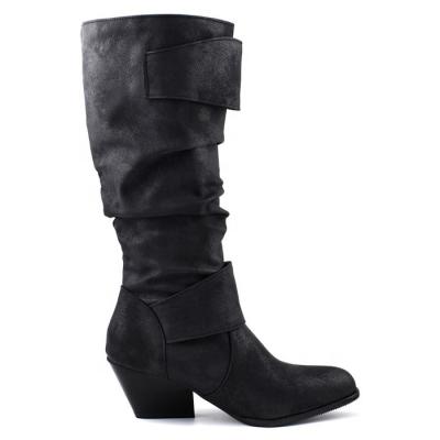 China New style foreign trade durable best selling high soft leather boots with belt buckle high heel Martin Boots for sale