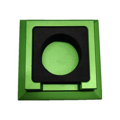 China CNC Milling Anodized Aluminum Tube Clamps Green Anodized CNC Block High Quality Aluminum Machining Plate for sale