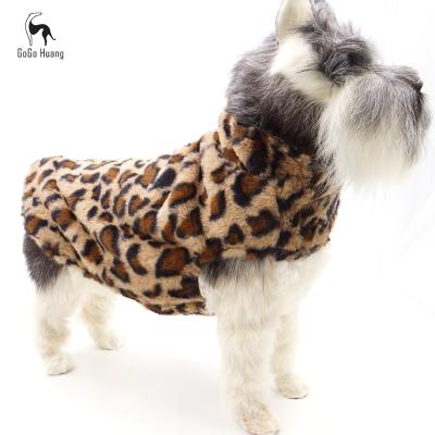 China GoGo Huang Factory viable wholesale autumn and winter thicken pet warm leopard vest dog clothes pet vest for sale