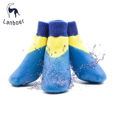 China Lanboer Sustainable Dog Shoes Waterproof Health Rubber Anti Slip Rise Dog Socks for sale