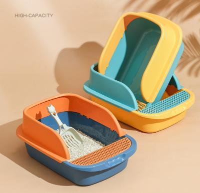 China Cat Sand Basin Bedpans Pet Toilet Stabilized Feeds Pet Bin Viable Detachable Plastic Semi-enclosed Anti-Splash for sale