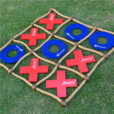 China Cheapest Outdoor Kids Amusement Toys Tic Beef Tac Toe Game With Set Wooden Children Playground Outdoor Games for sale