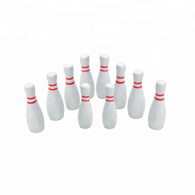 China Good quality competitive price wooden white rolling set for kids indoor and outdoor game, lawn bowling game skittle ball for sale