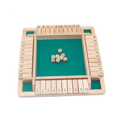 China Wooden 4-Player Closed Box - Large wooden board game with non-woven felt fabric and wood carves game for sale