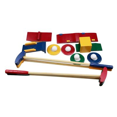 China Garden golf set wooden game - includes putters, golf balls, and obstacle course - for indoors or outdoors 72*22*8.5 cm for sale