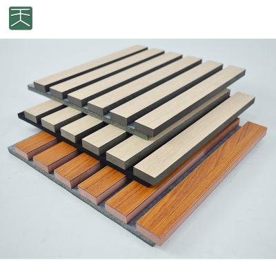 China Tiange Modern Sound Absorbing Wall and Ceiling Decor Pet with Wooden Strip Sound Deadeners for Gym for sale