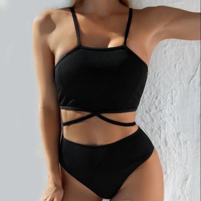 China Sport Antibacterial Style Two Piece Punch One Off The Shoulder Swimsuit Swimwear Bottoms For Women Bikini for sale