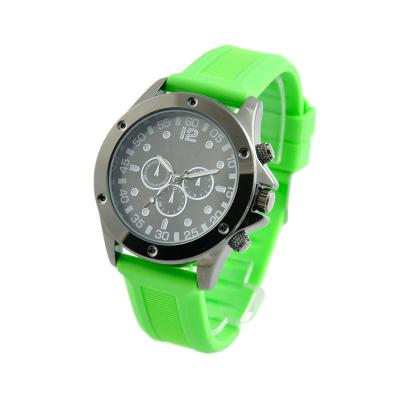 China Green Color Silicone Sports Watch 1-3 Atm Water Resistant With Alloy Case for sale