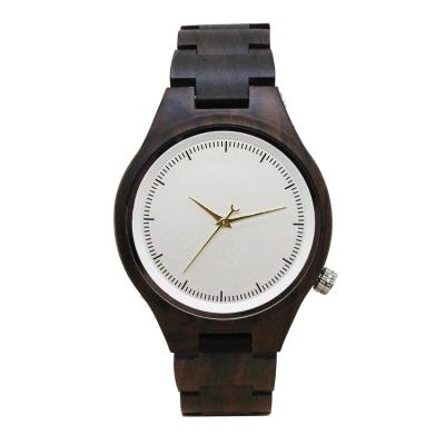 Chine Montre du quartz des hommes en bois de vraie sandale noire naturelle, montre de quartz de mouvement du Japon à vendre